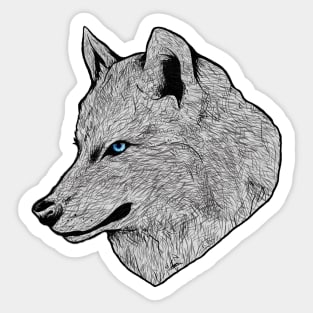 Blue Eyed Wolf Sticker